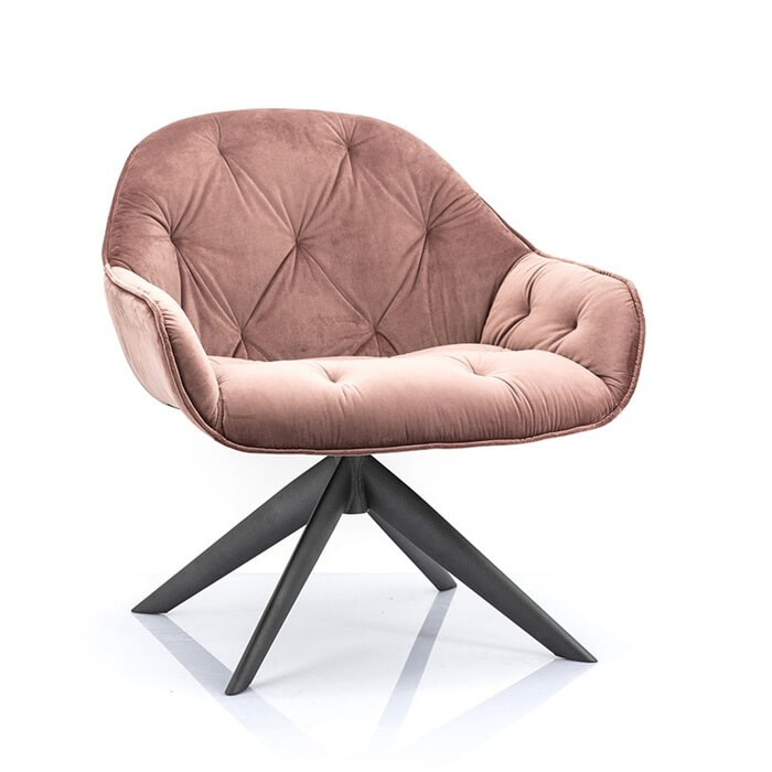 Eleonora Fauteuil 'Joy' Velvet, kleur roze Eleonora Fauteuil 'Joy' Velvet, kleur roze