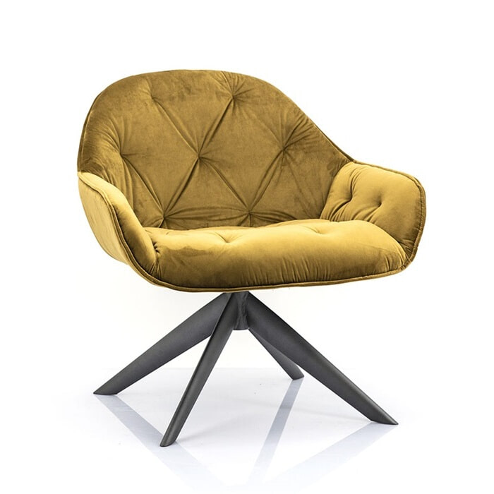 Eleonora Fauteuil 'Joy' Velvet, Kleur oker Eleonora Fauteuil 'Joy' Velvet, Kleur oker
