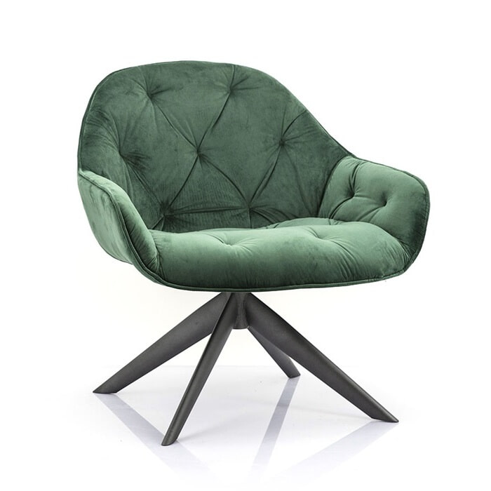 Eleonora Fauteuil 'Joy' Velvet, Kleur groen Eleonora Fauteuil 'Joy' Velvet, Kleur groen