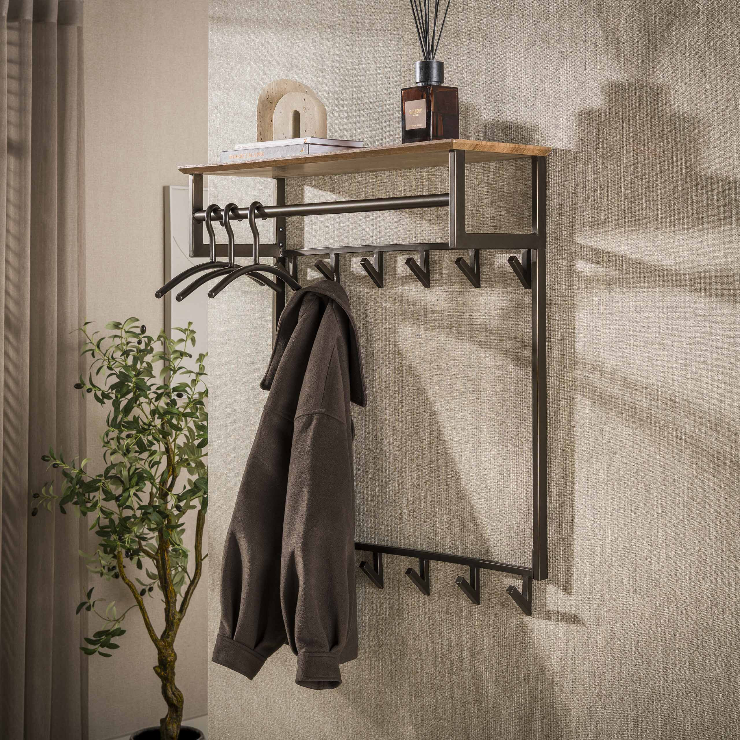 LifestyleFurn Kapstok 'Tekia' Met 2 x 6 haken