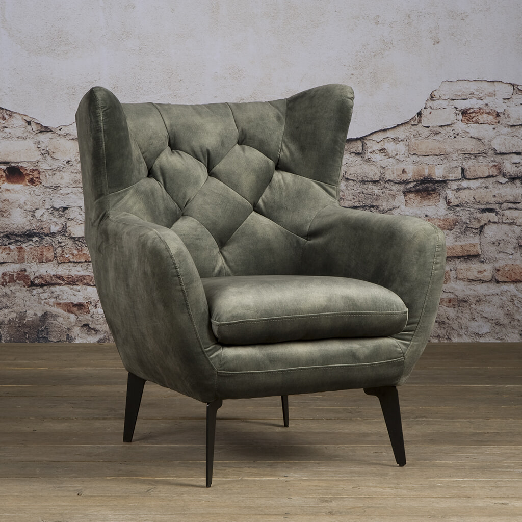 Tower Living Fauteuil 'Bomba' Velvet, kleur donker groen