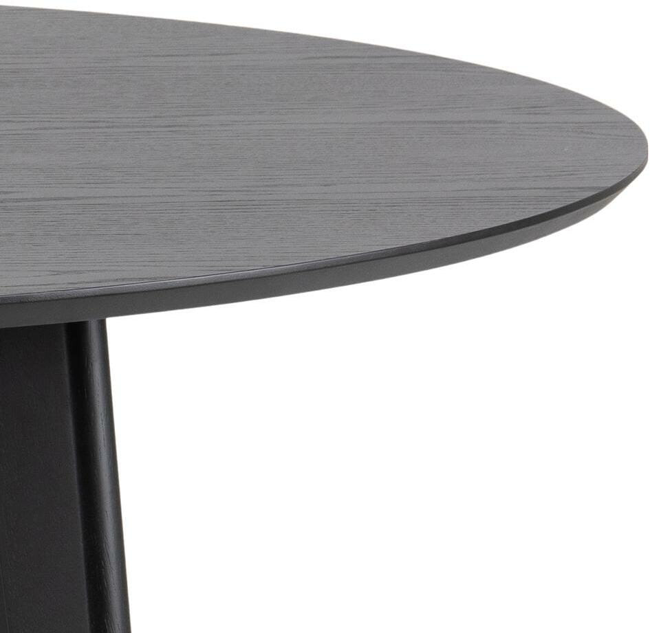 Bendt Ronde Eettafel 'Torkil' 140cm Eikenfineer, kleur Zwart
