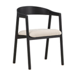 Nohr Eetkamerstoel 'Lenna' Essenhout, kleur Beige/Zwart