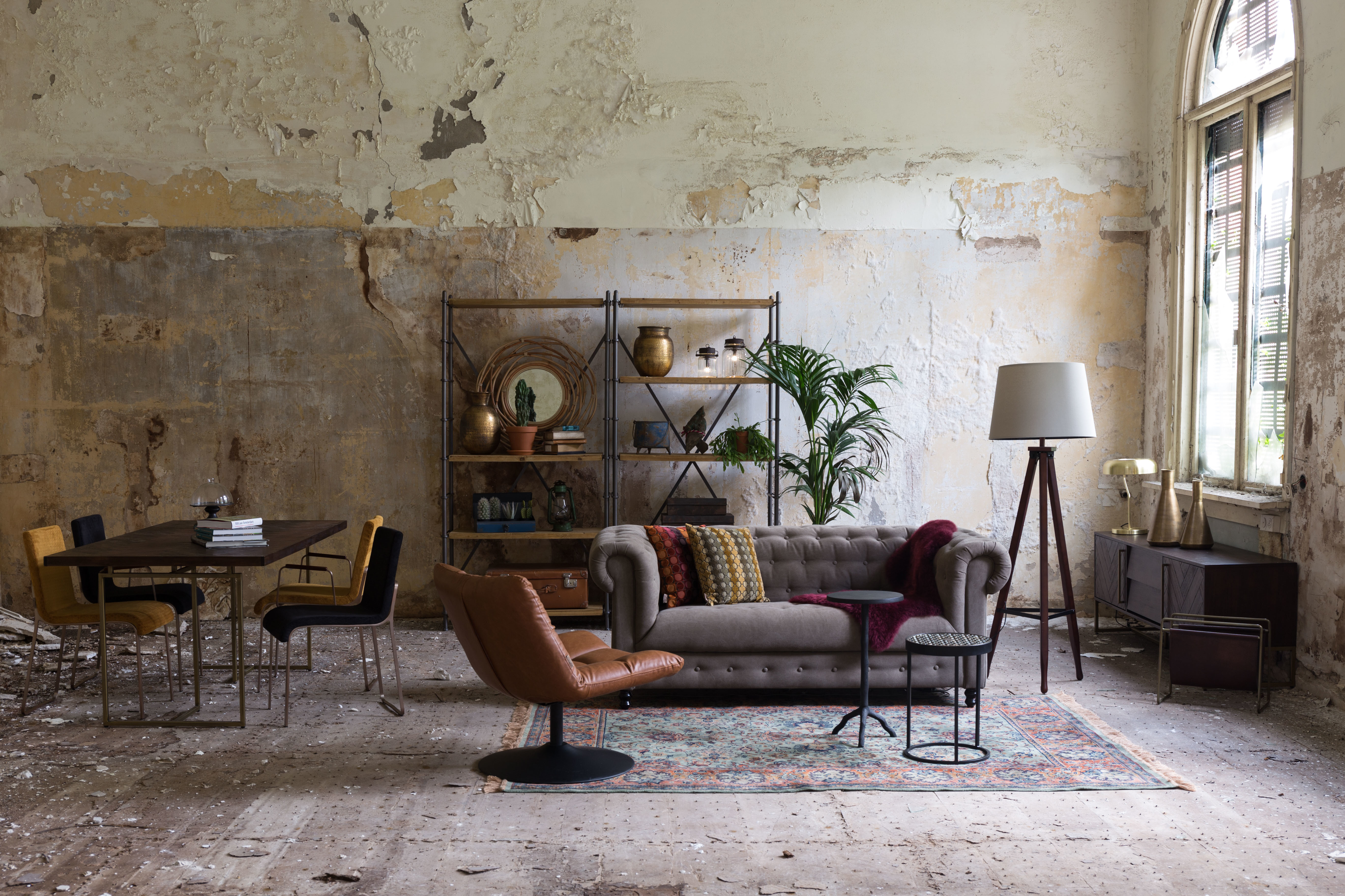 Dutchbone Tv-meubel 'Class' Antique Brass, 180 x 60cm, kleur Bruin
