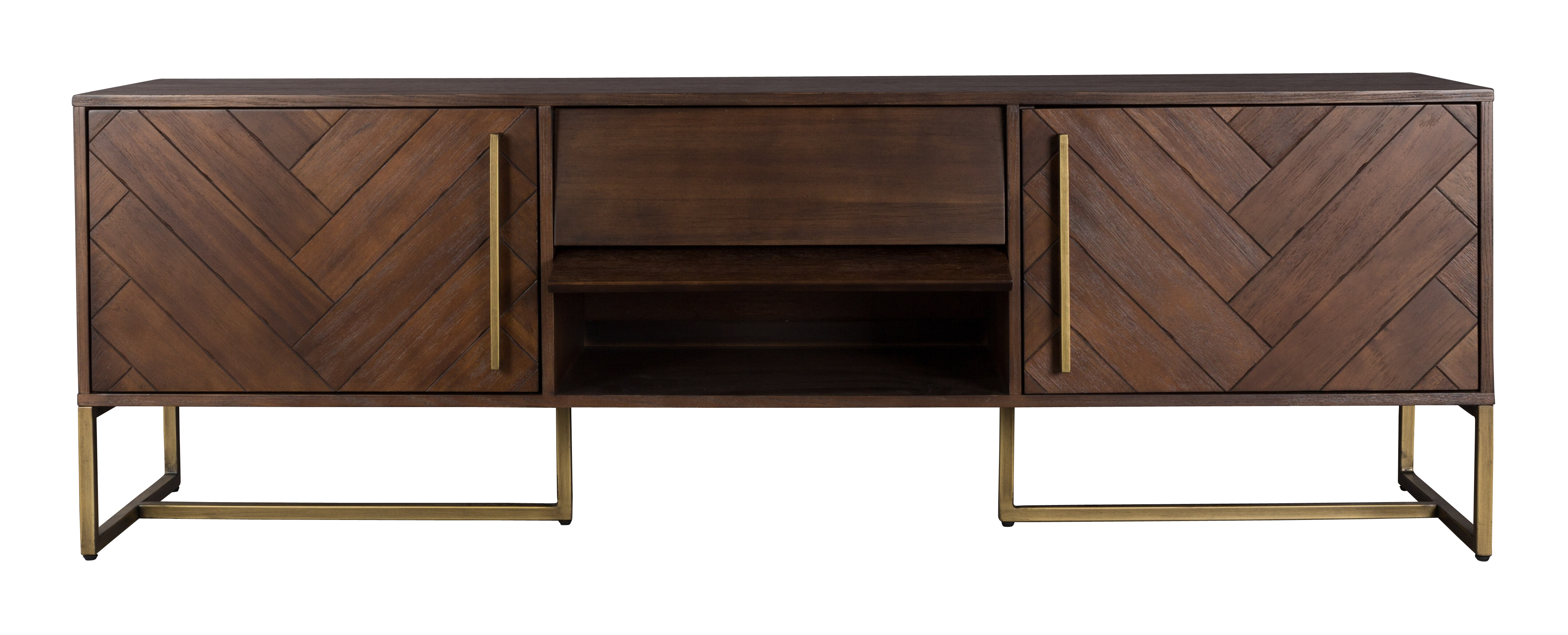 Dutchbone Tv-meubel 'Class' Antique Brass, 180 x 60cm, kleur Bruin