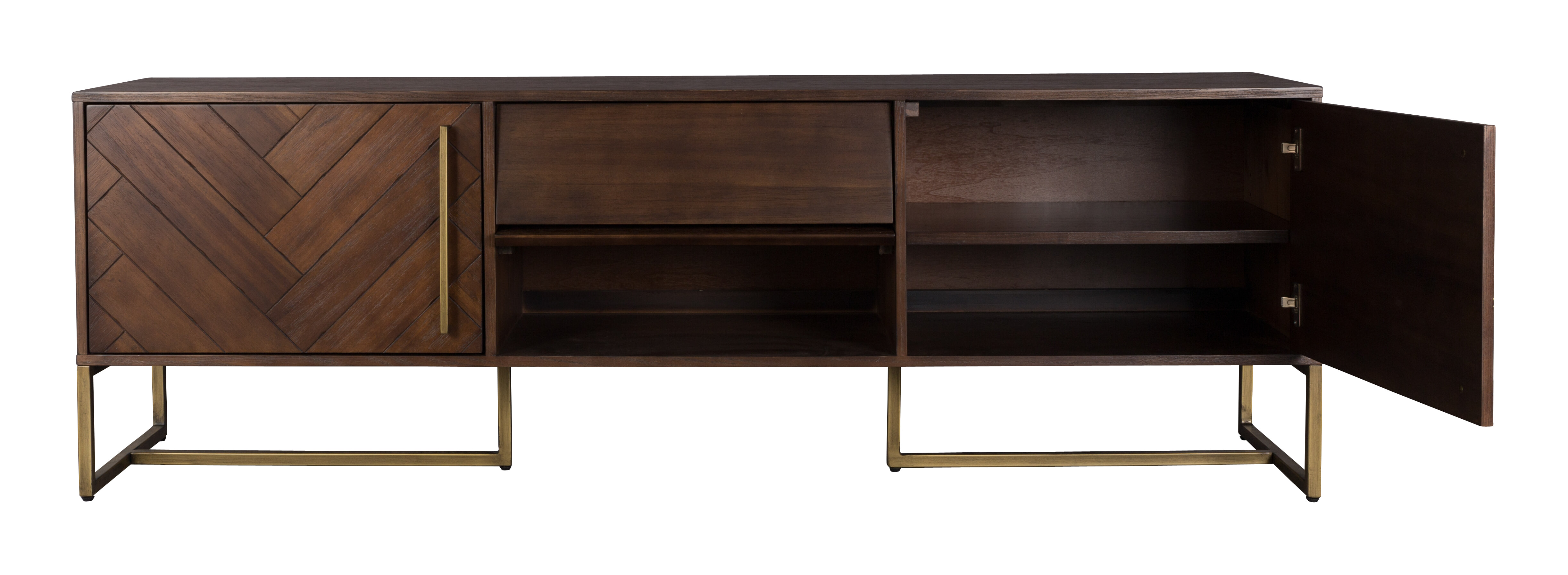 Dutchbone Tv-meubel 'Class' Antique Brass, 180 x 60cm, kleur Bruin