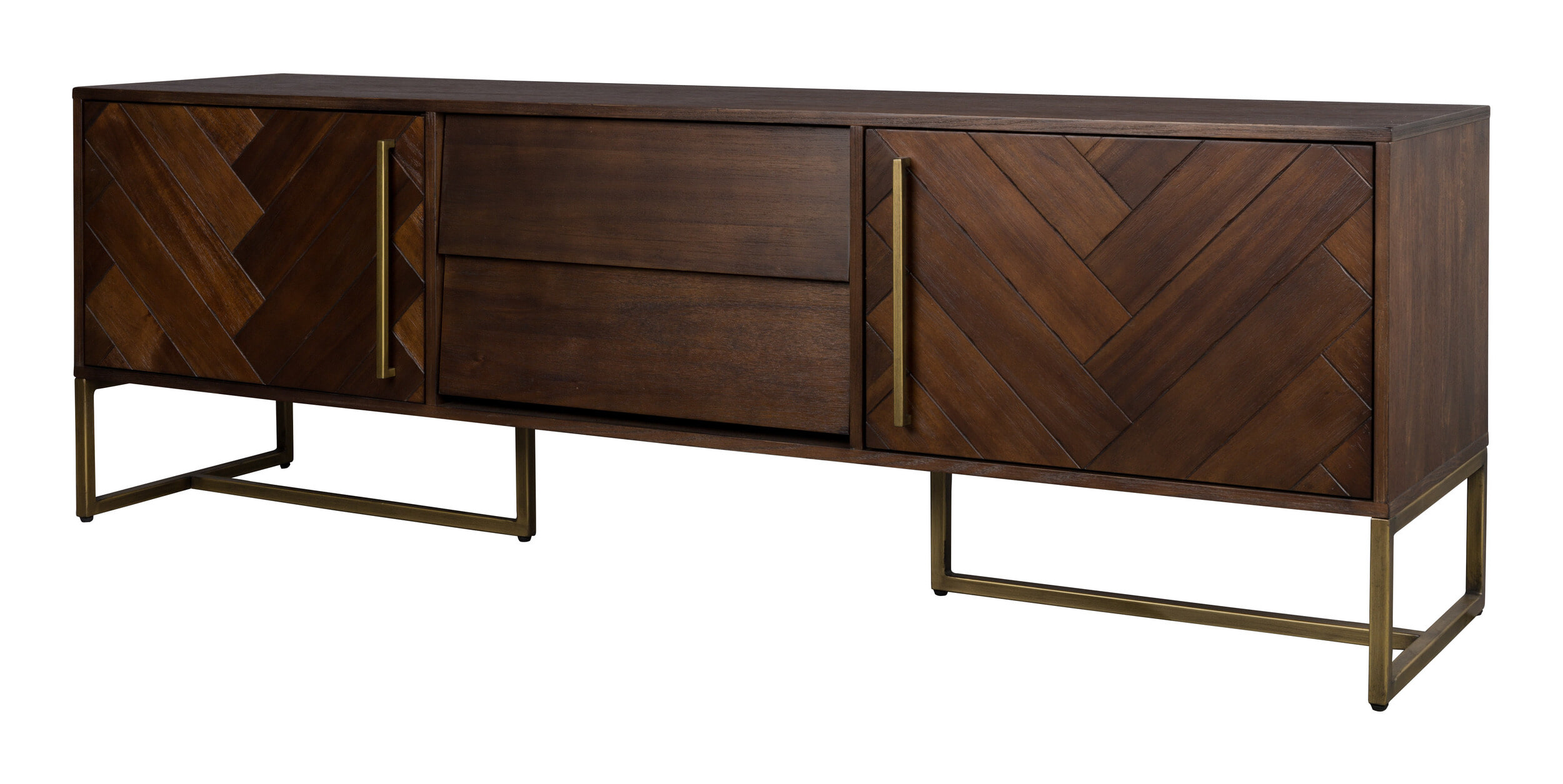 Dutchbone Tv-meubel 'Class' Antique Brass, 180 x 60cm, kleur Bruin