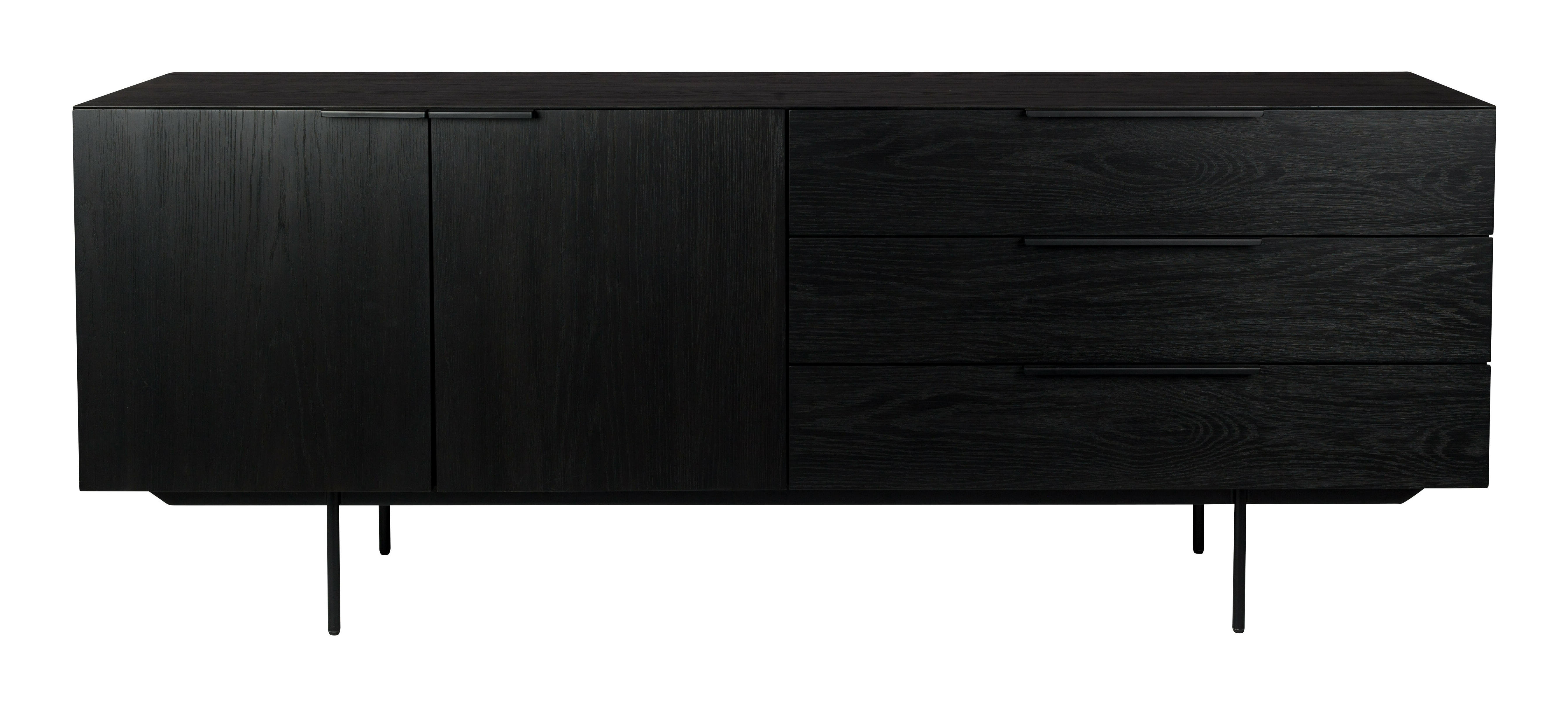 Zuiver TV-meubel 'Travis' Eikenhout, 180cm, kleur Zwart