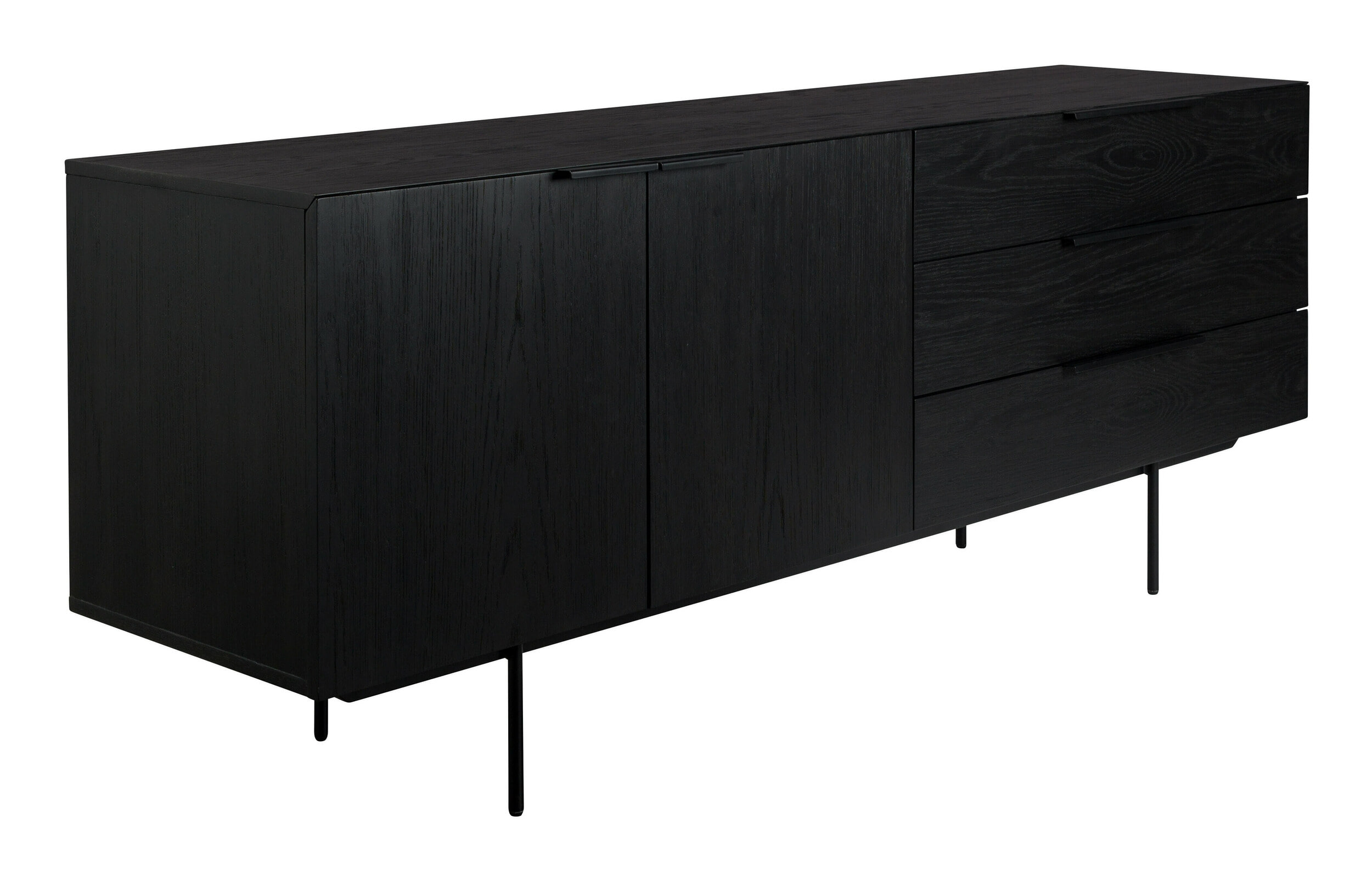 Zuiver TV-meubel 'Travis' Eikenhout, 180cm, kleur Zwart