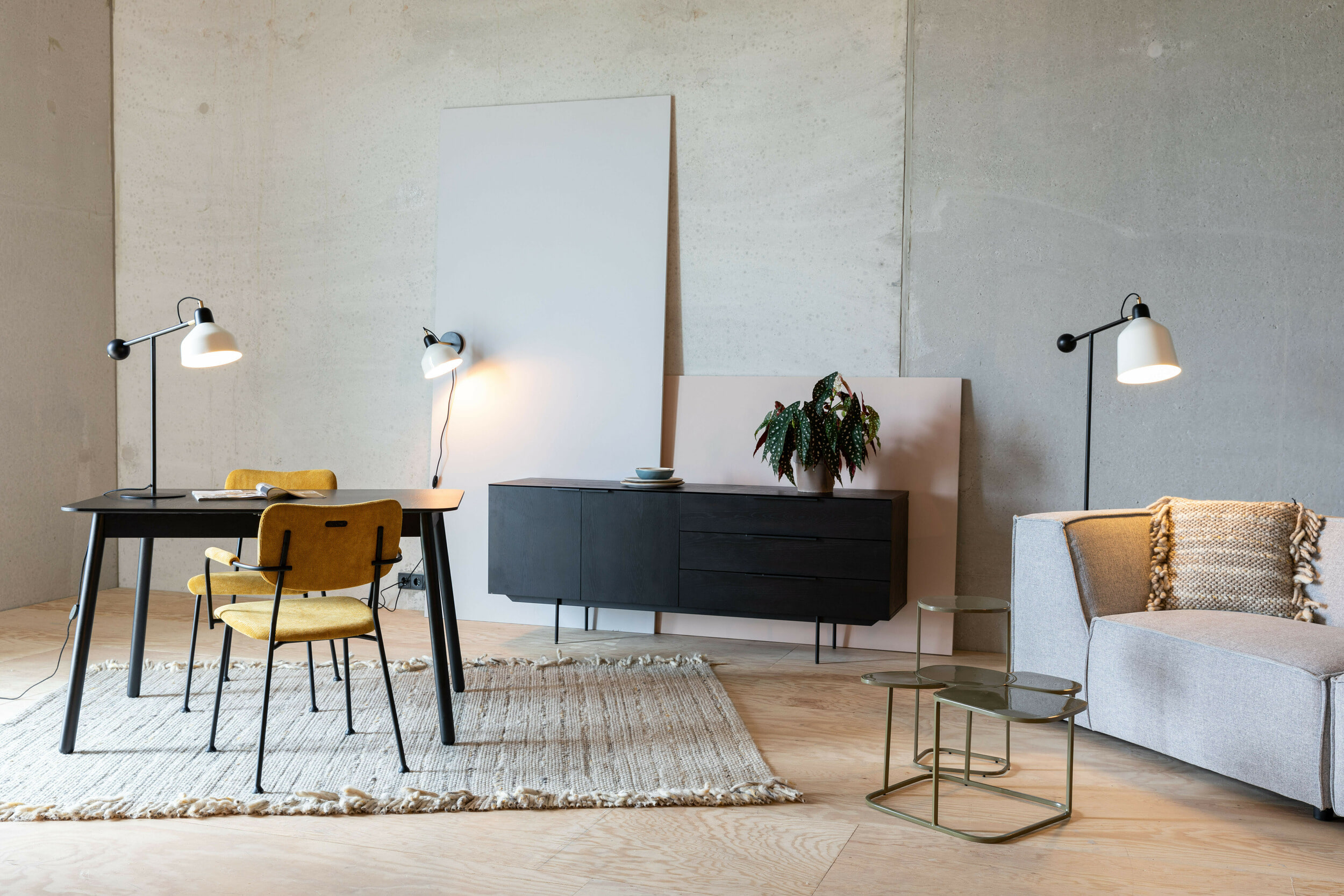 Zuiver TV-meubel 'Travis' Eikenhout, 180cm, kleur Zwart