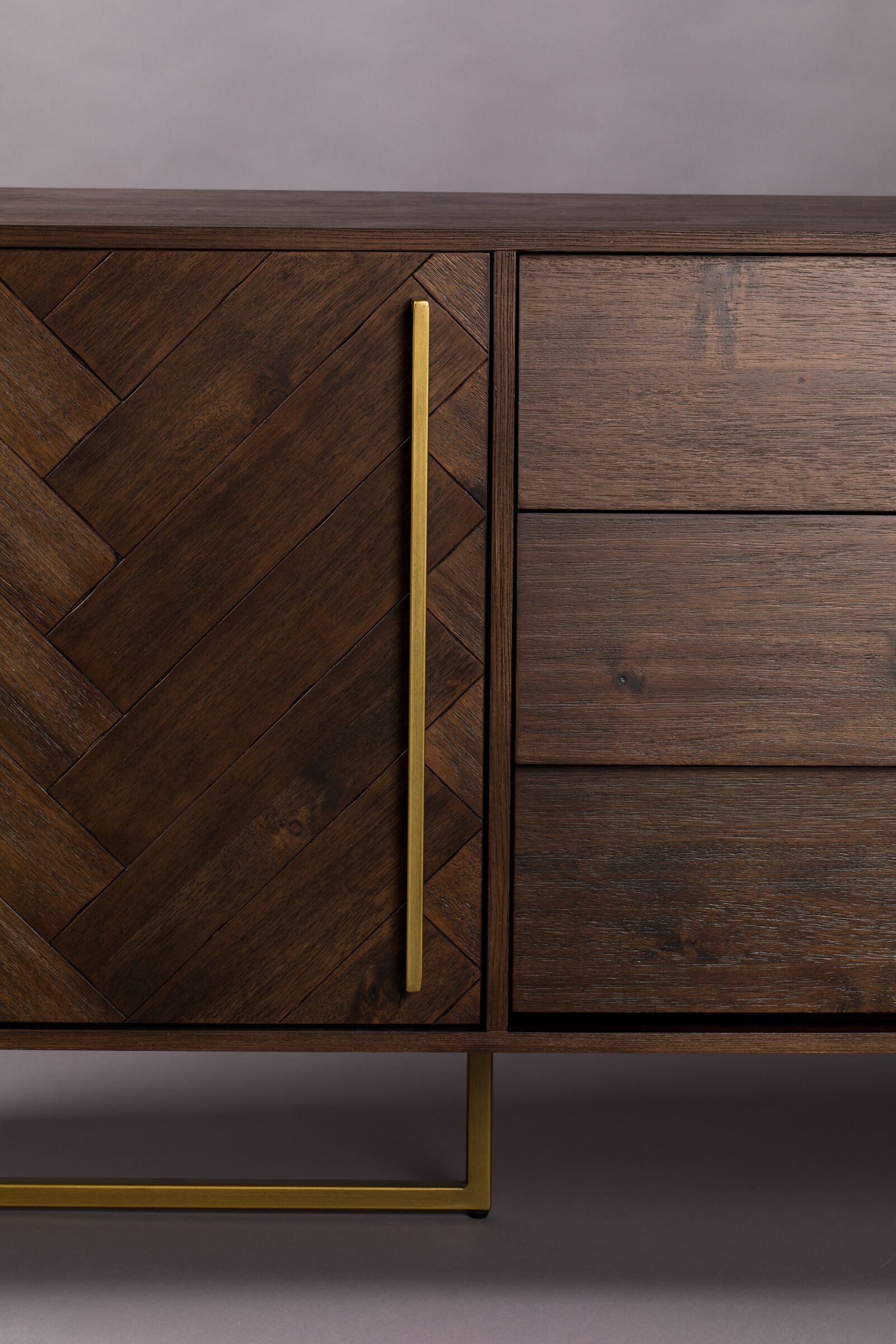 Dutchbone Dressoir 'Class' Antique Brass, 80 x 180cm, kleur Bruin