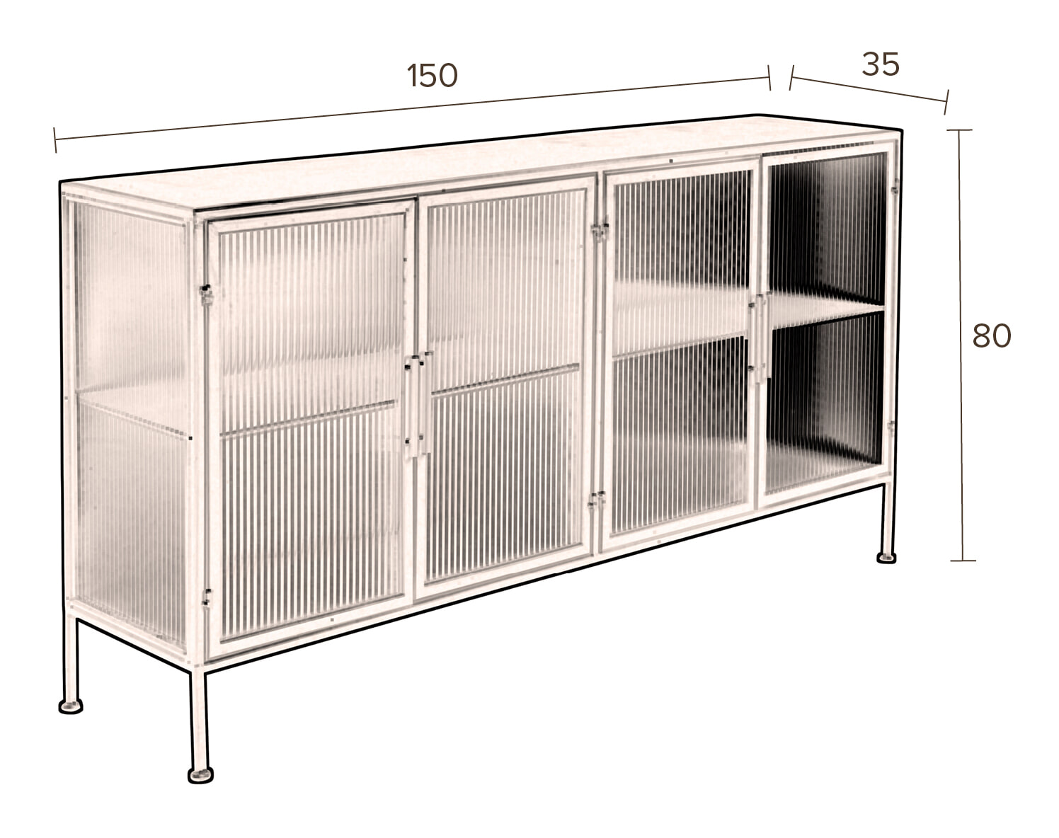 Dutchbone Dressoir 'Boli' 150cm