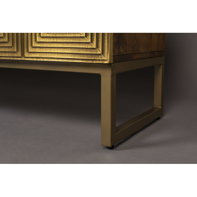 Dutchbone TV-meubel 'Volan' mangohout 135cm, kleur goud