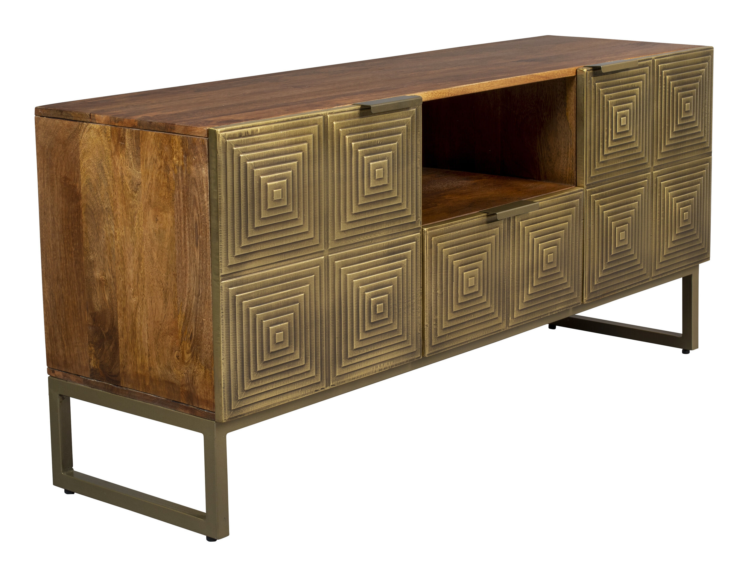 Dutchbone TV-meubel 'Volan' mangohout 135cm, kleur goud
