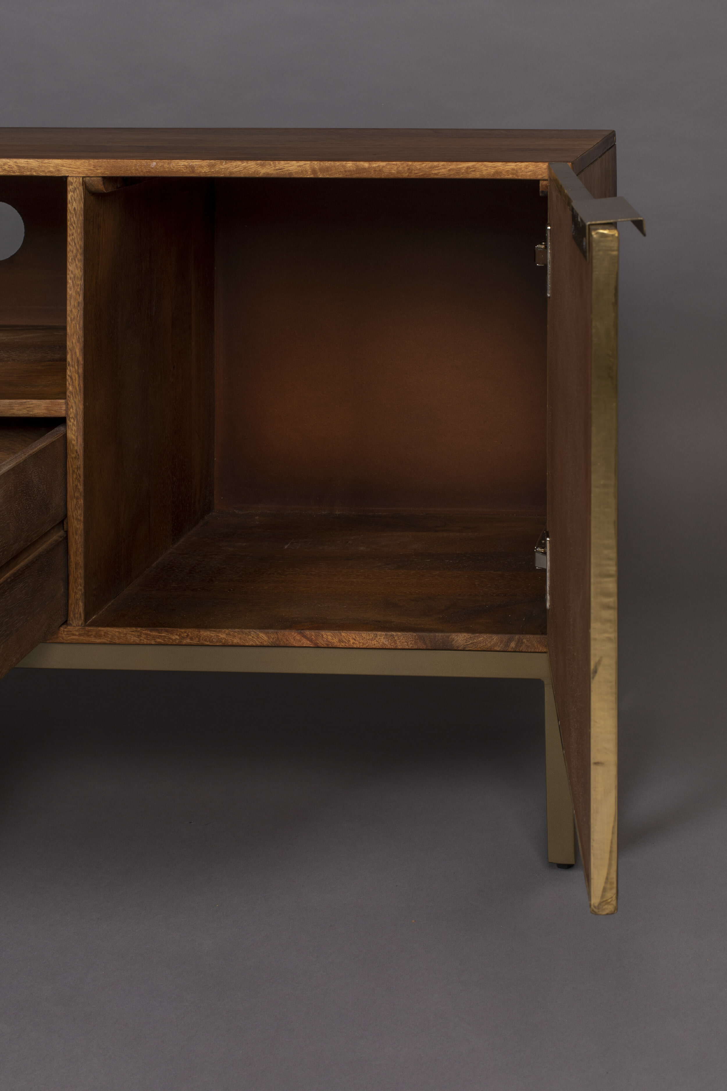 Dutchbone TV-meubel 'Volan' mangohout 135cm, kleur goud