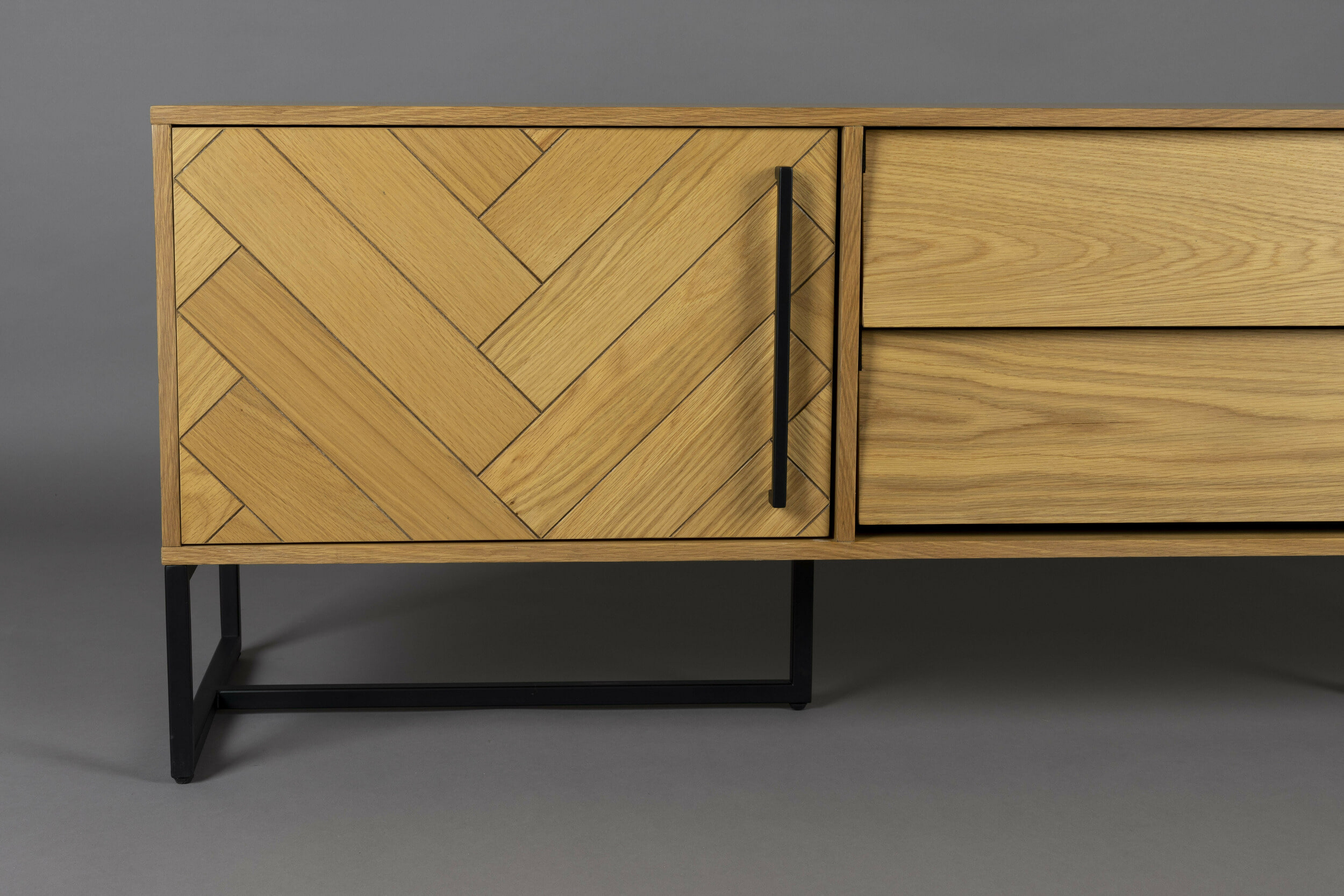 Dutchbone TV-meubel 'Class' Eikenhout, 180cm, kleur Naturel