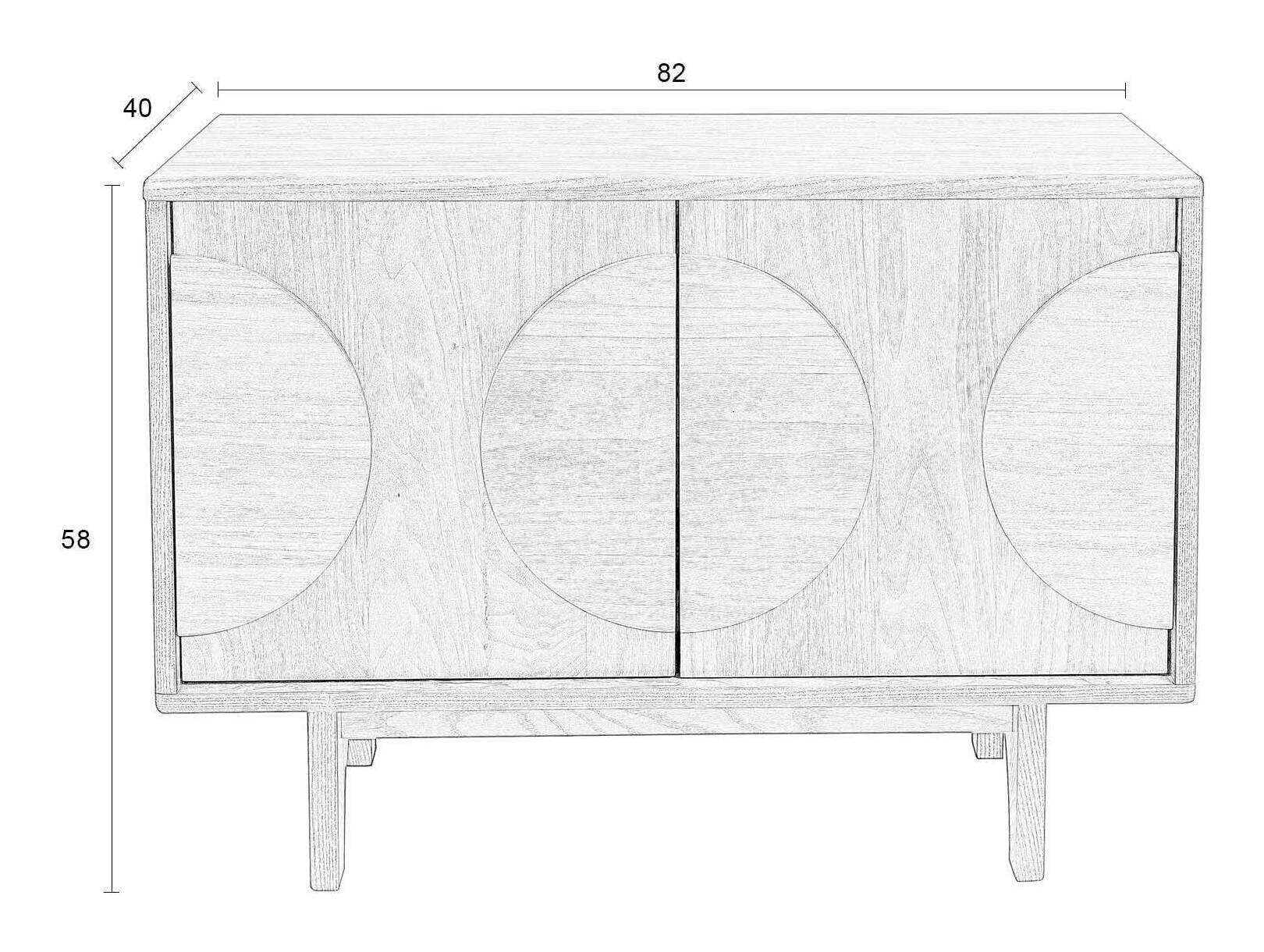 Zuiver Dressoir 'Groove' Eikenhout, 82cm