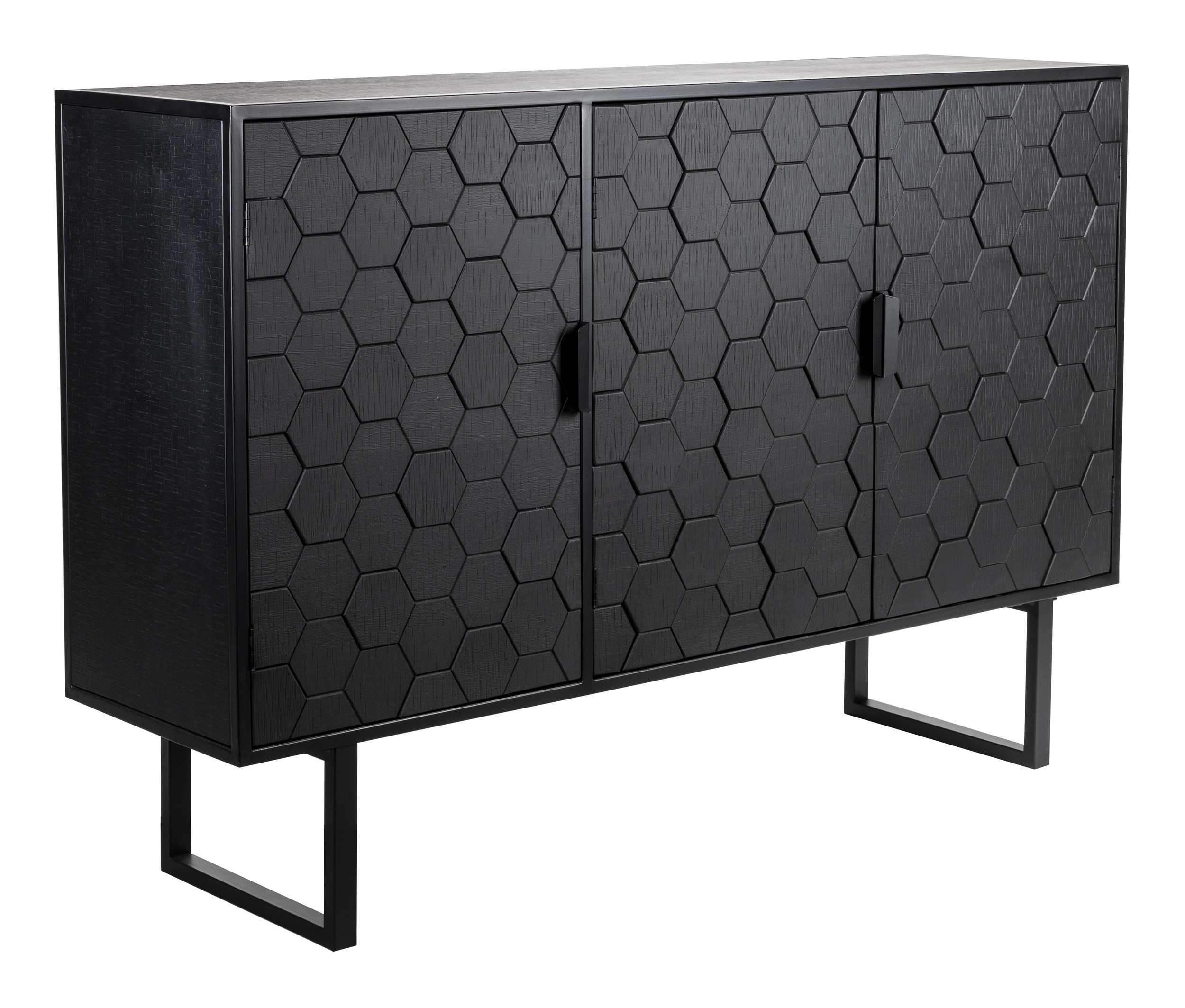 ZILT Dressoir 'Derrius' Dennenhout, 135cm, kleu zwart