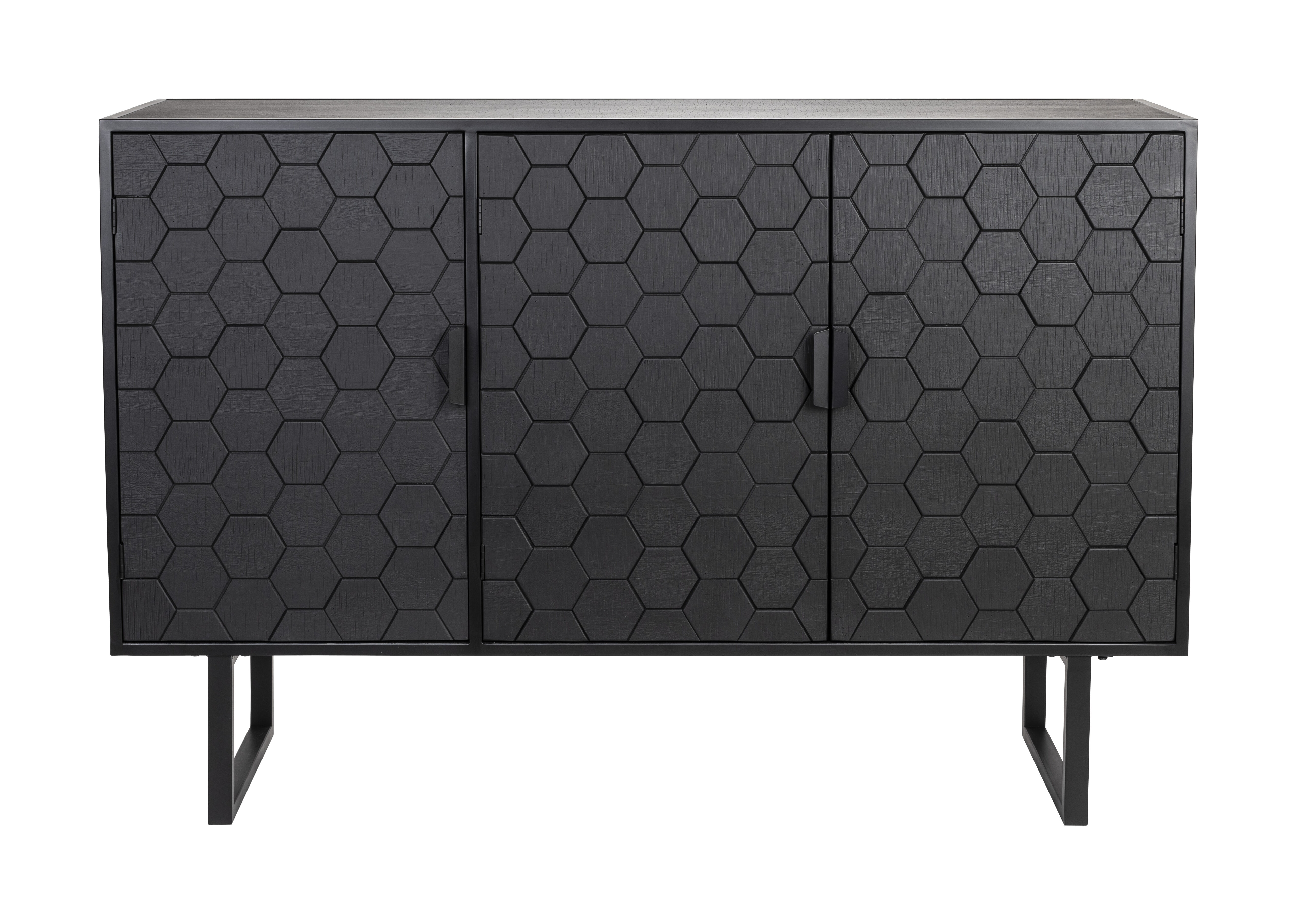 ZILT Dressoir Derrius Dennenhout, 135cm, kleu zwart