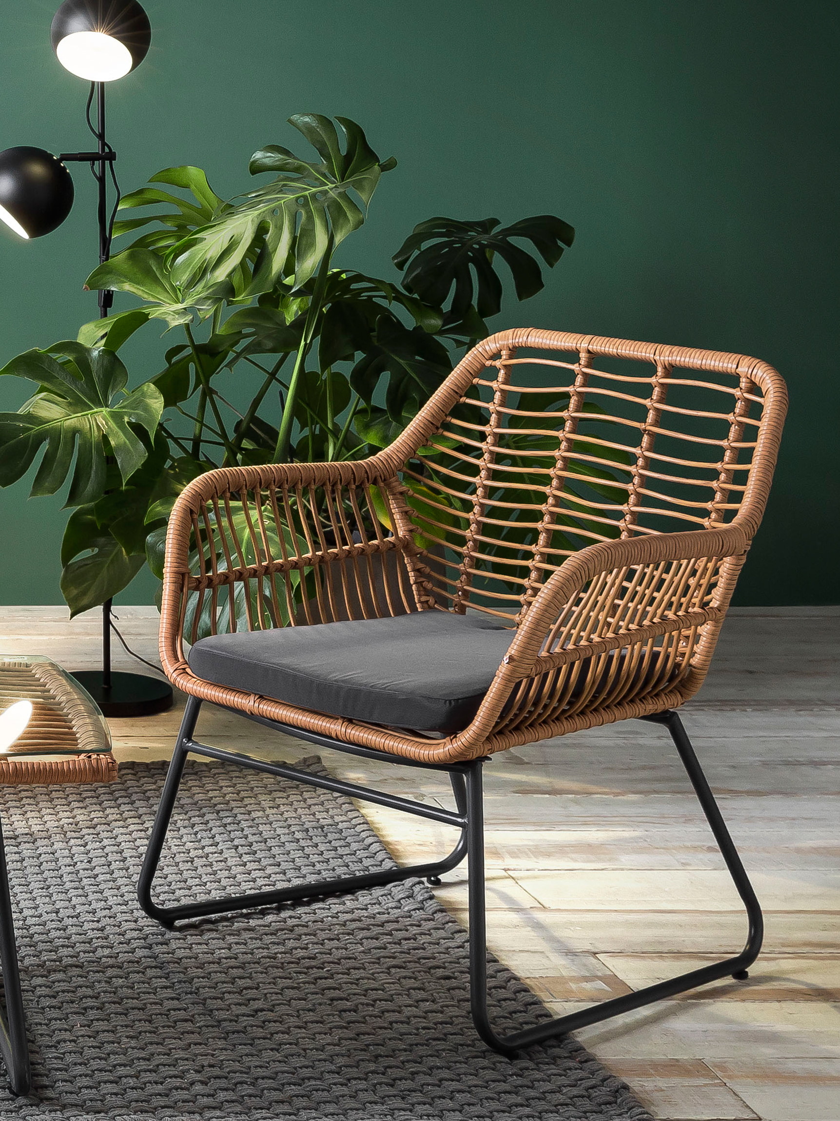 Artistiq Loungeset 'Marcelo' Tafel + 2 stoelen + bank, Polyrotan