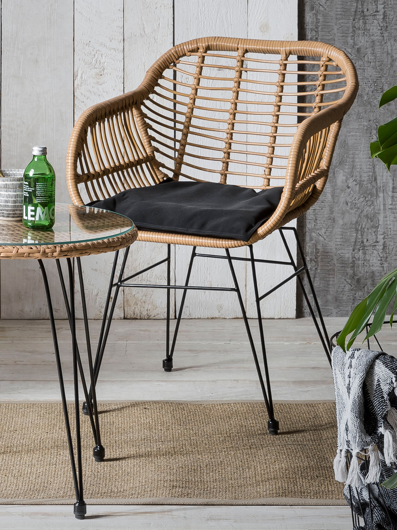 Artistiq Tuinsetje 'Mandela' Rotan, 2 stoelen + 1 bijzettafel