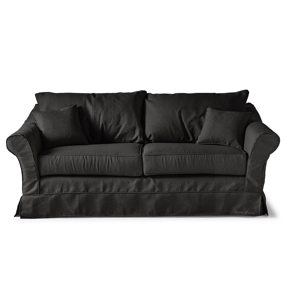 Rivièra Maison 2,5-zits Bank 'Bond Street' Oxford Weave, kleur Basic Black Rivièra Maison 2,5-zits Bank 'Bond Street' Oxford Weave, kleur Basic Black
