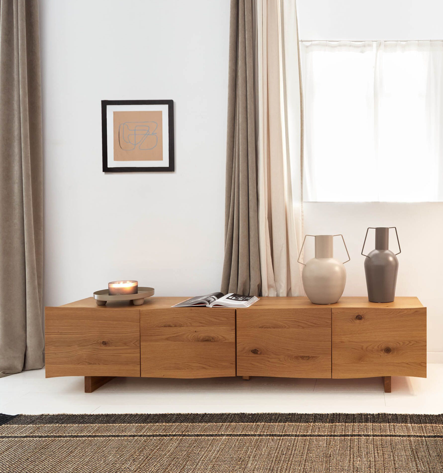 Kave Home TV-meubel 'Rasha' 4-deurs, 200cm Kave Home TV-meubel 'Rasha' 4-deurs, 200cm