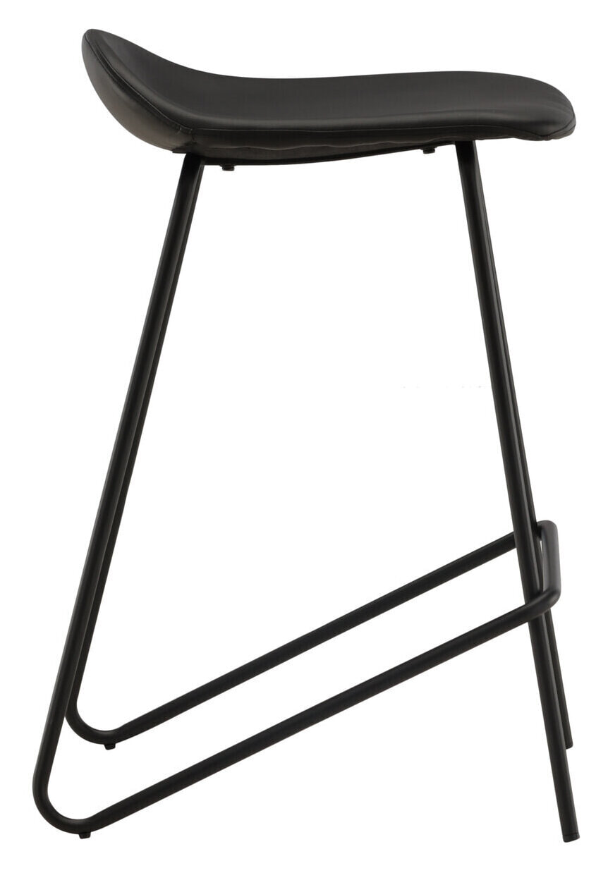 Nohr Barkruk 'Meggan' Lederlook, kleur Zwart (zithoogte 66cm)