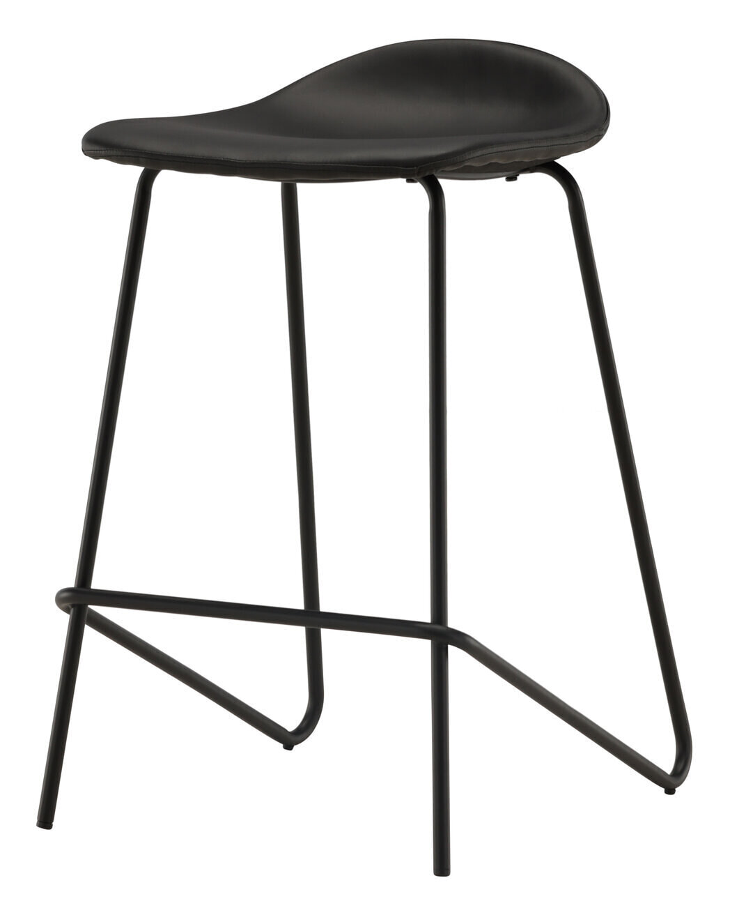 Nohr Barkruk 'Meggan' Lederlook, kleur Zwart (zithoogte 66cm)