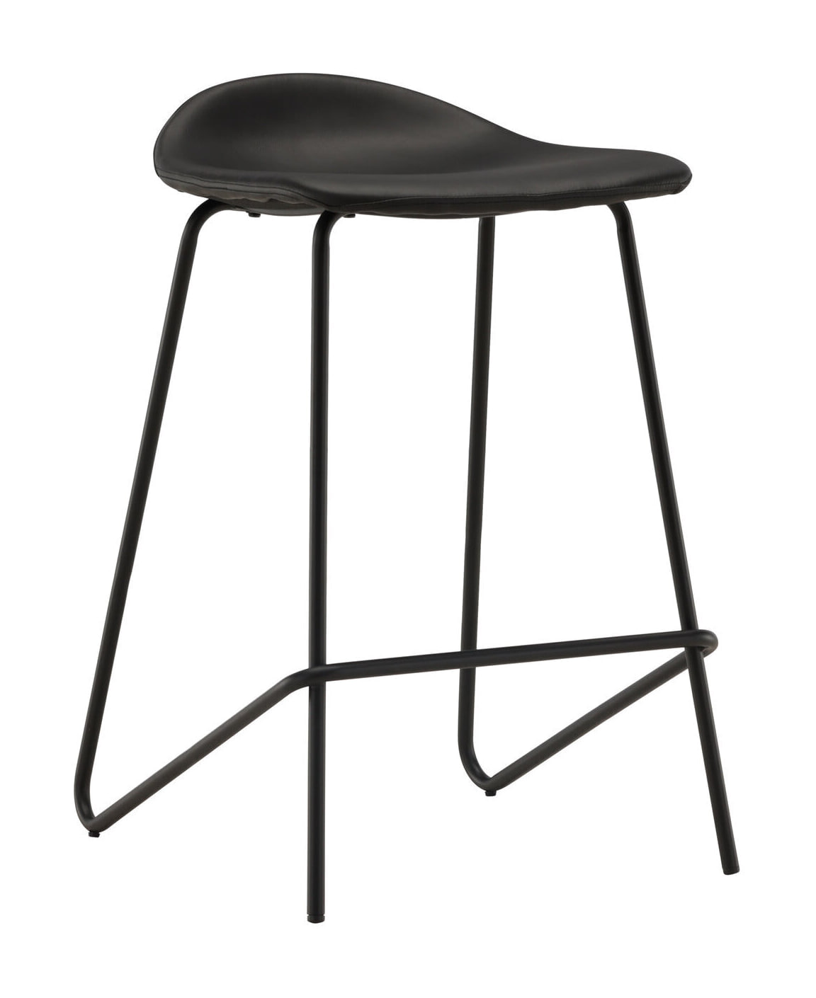 Nohr Barkruk 'Meggan' Lederlook, kleur Zwart (zithoogte 66cm)