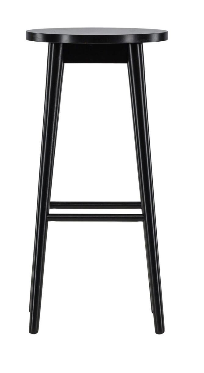 Nohr Barkruk 'Donella' Rubberhout, kleur Zwart (zithoogte 75cm)