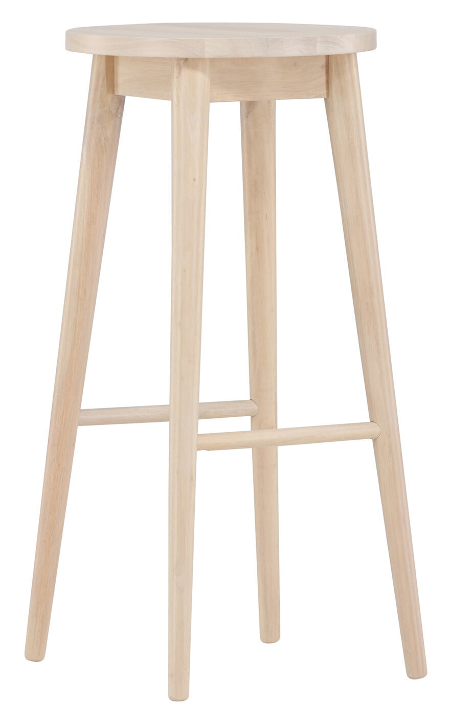Nohr Barkruk 'Donella' Rubberhout, kleur Naturel (zithoogte 75cm)