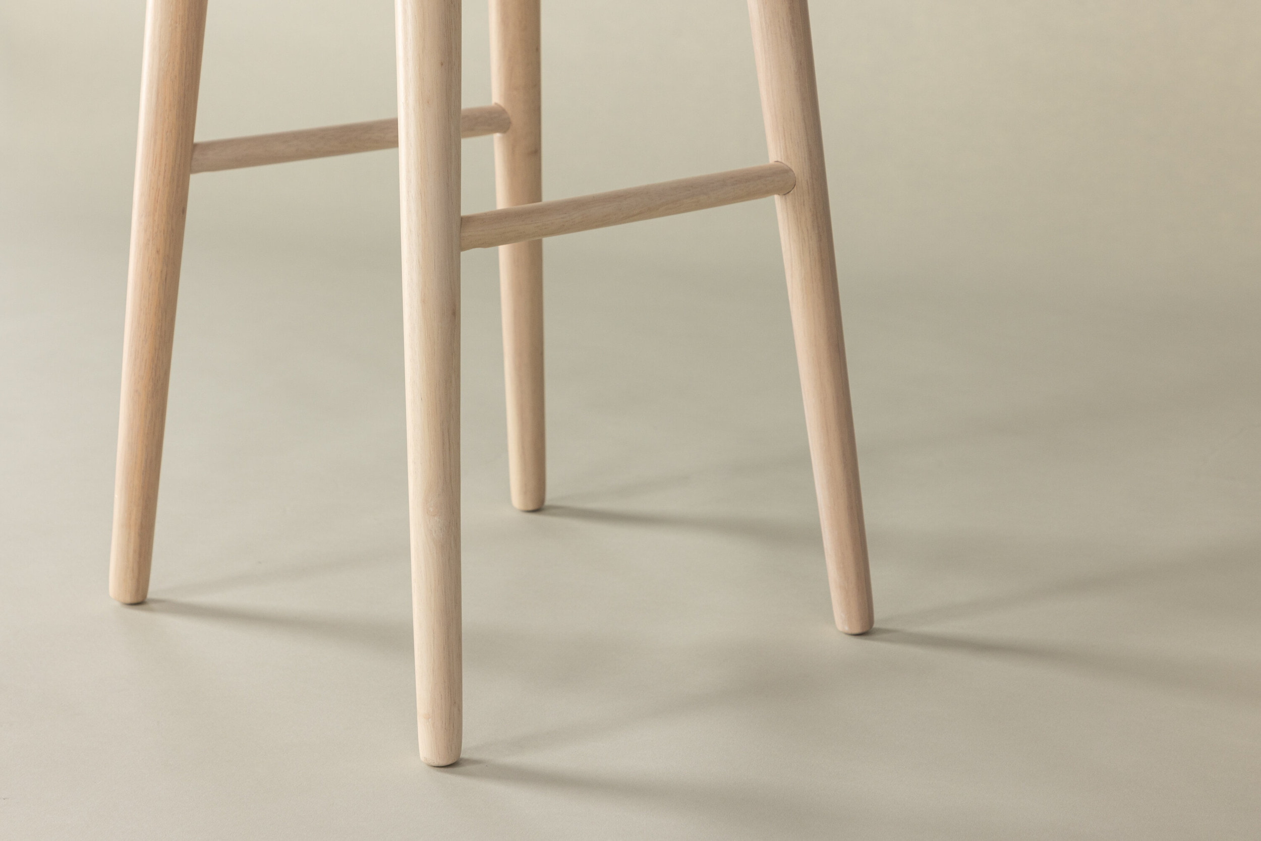 Nohr Barkruk 'Donella' Rubberhout, kleur Naturel (zithoogte 75cm)