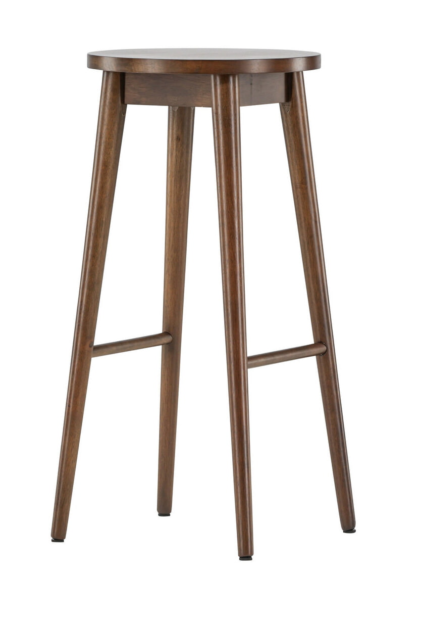 Nohr Barkruk 'Donella' Rubberhout, kleur Mokka (zithoogte 75cm)