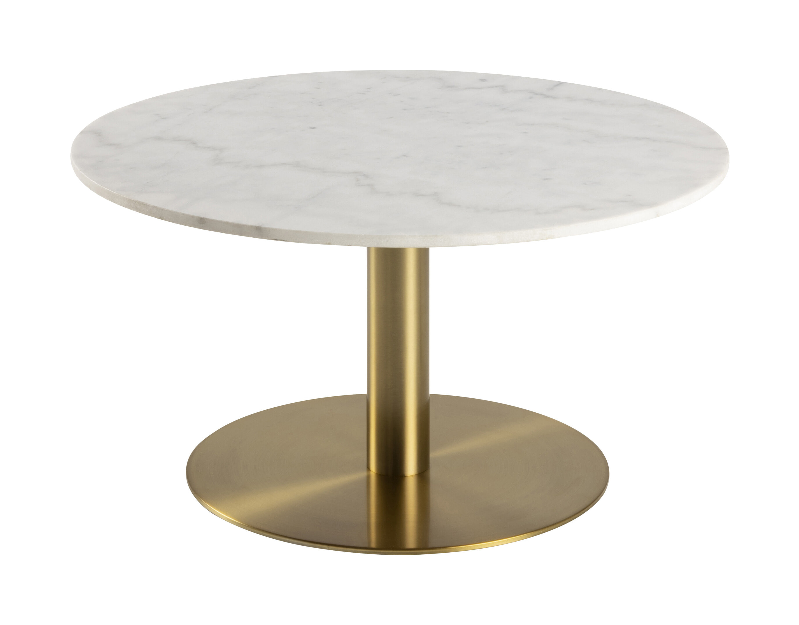 Bendt Ronde Salontafel 'Naima' wit Marmer/Brass, 80cm Bendt Ronde Salontafel 'Naima' wit Marmer/Brass, 80cm