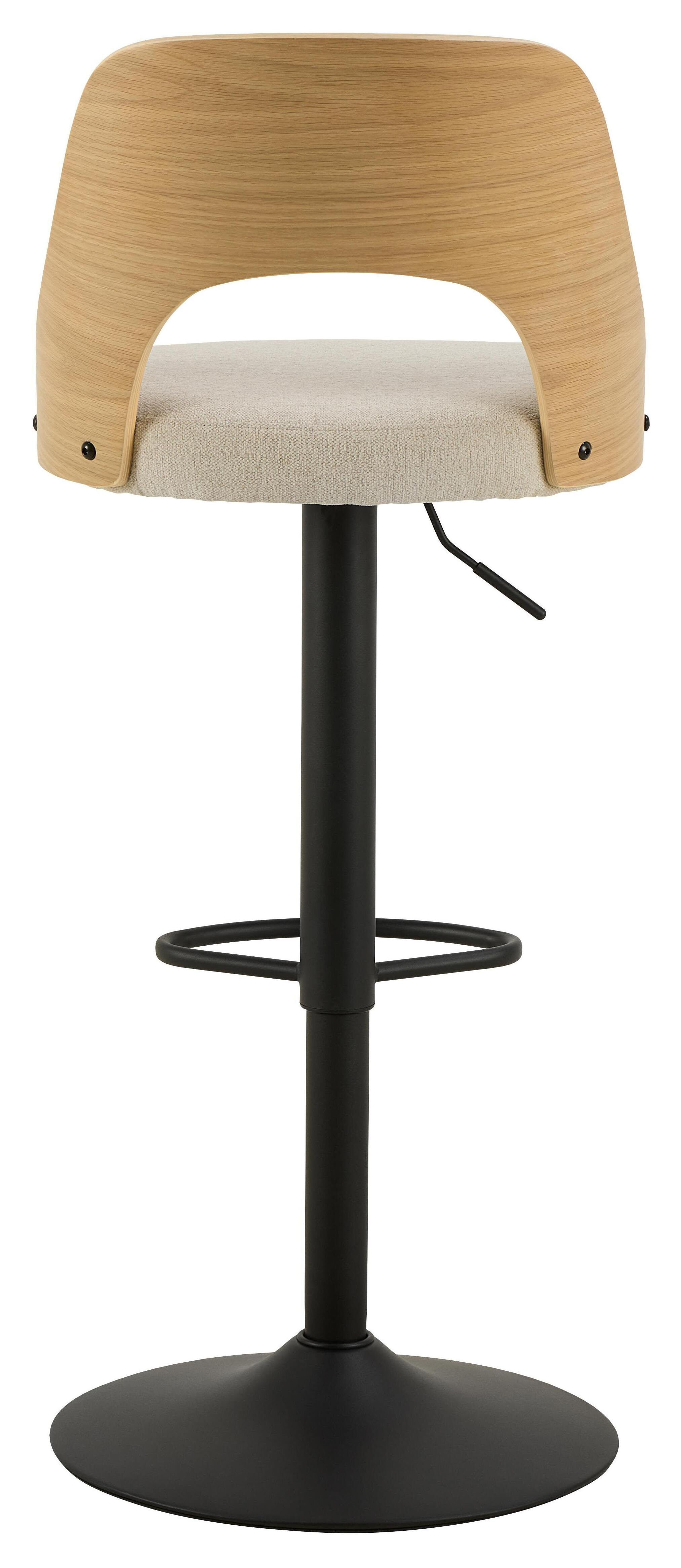 Bendt Draaibare Barkruk 'Vila' kleur Beige/Naturel (zithoogte 62-84cm)