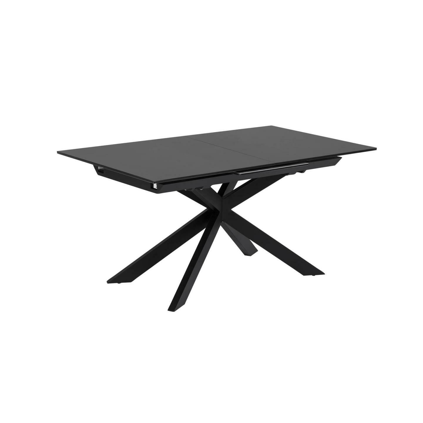 Kave Home Uitschuifbare Eettafel 'Atminda' 160-210 x 90cm, kleur zwart glas Kave Home Uitschuifbare Eettafel 'Atminda' 160-210 x 90cm, kleur zwart glas