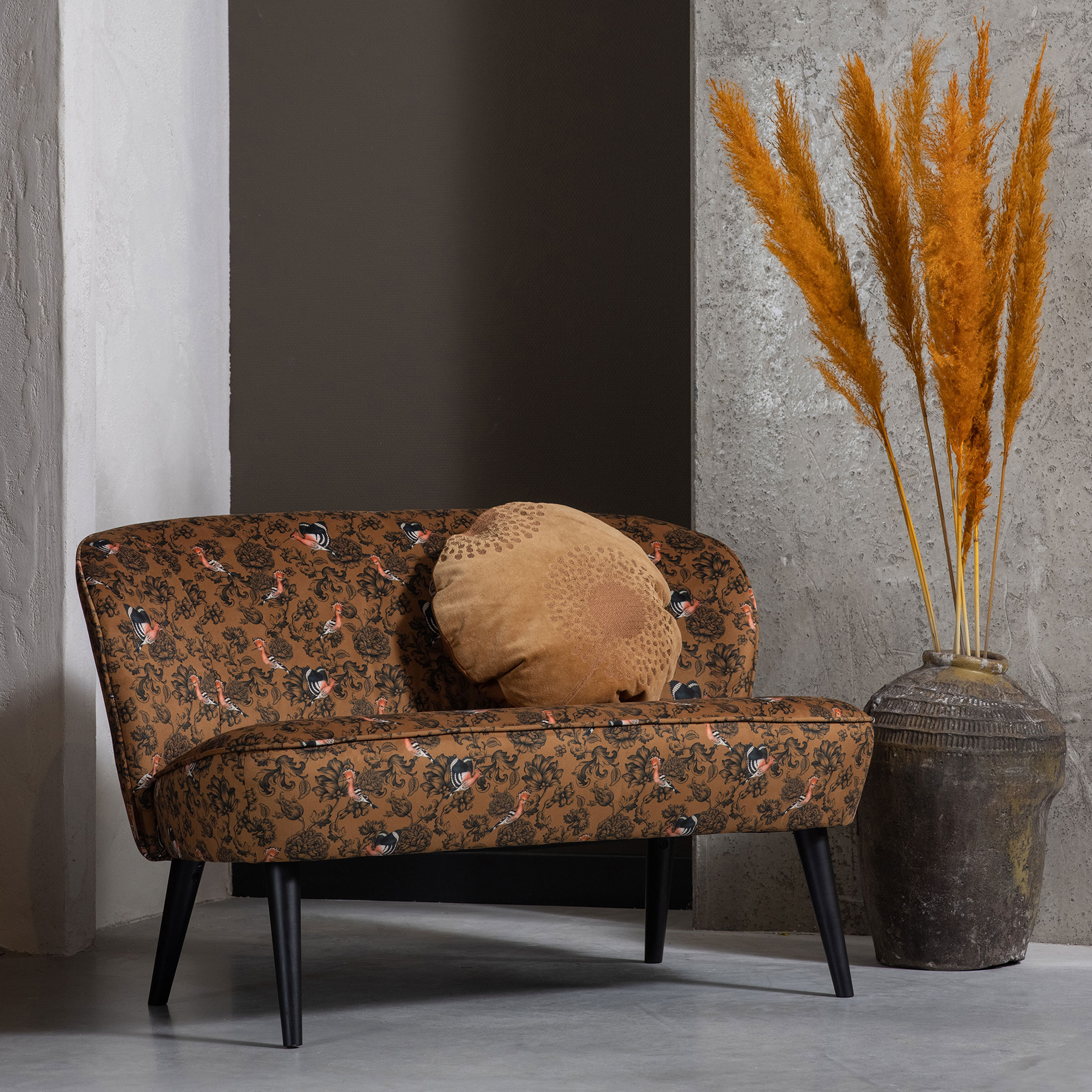 WOOOD Bankje 'Sara' Velvet, kleur Fenix WOOOD Bankje 'Sara' Velvet, kleur Fenix