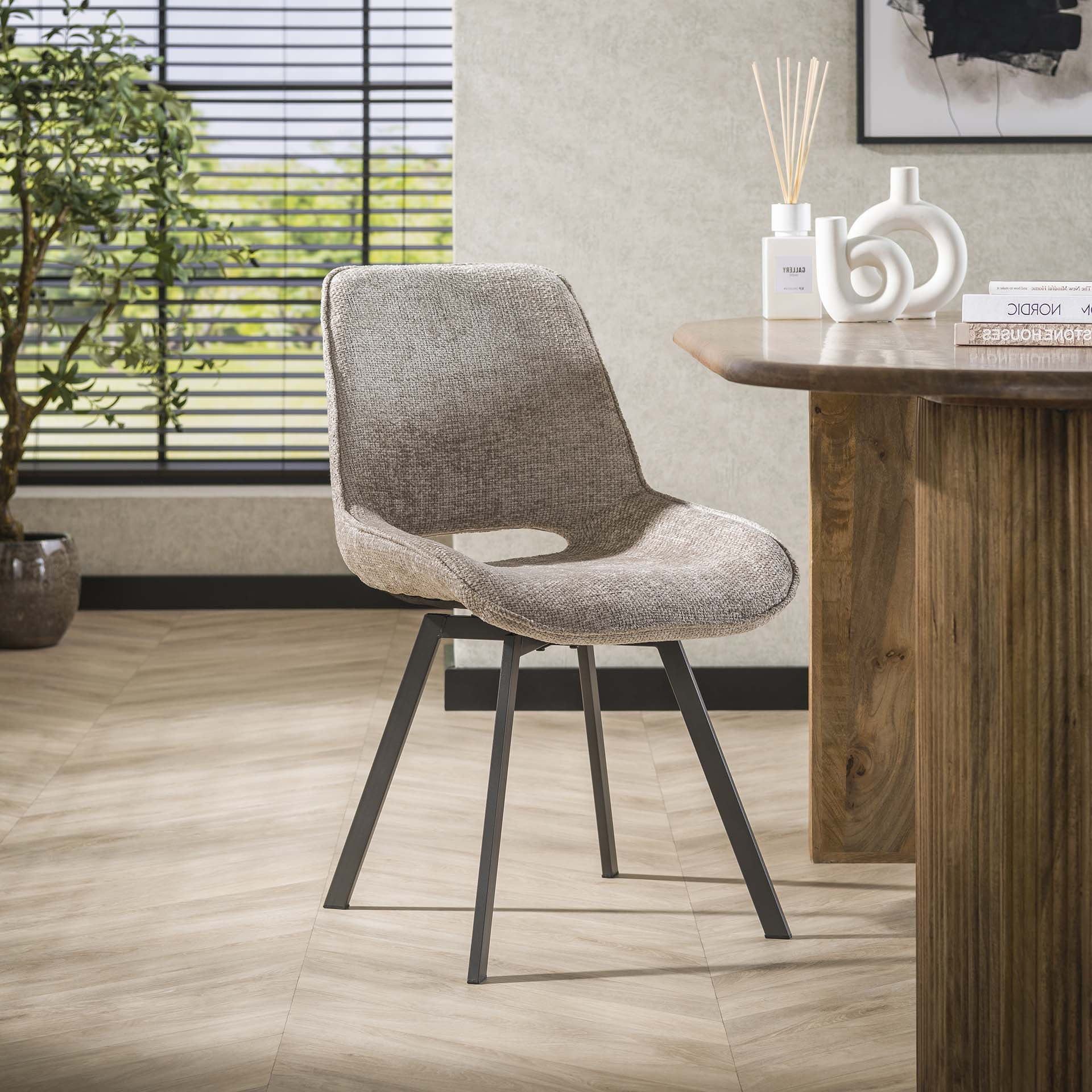 LifestyleFurn Draaibare Eetkamerstoel 'Tamaine' Chenille