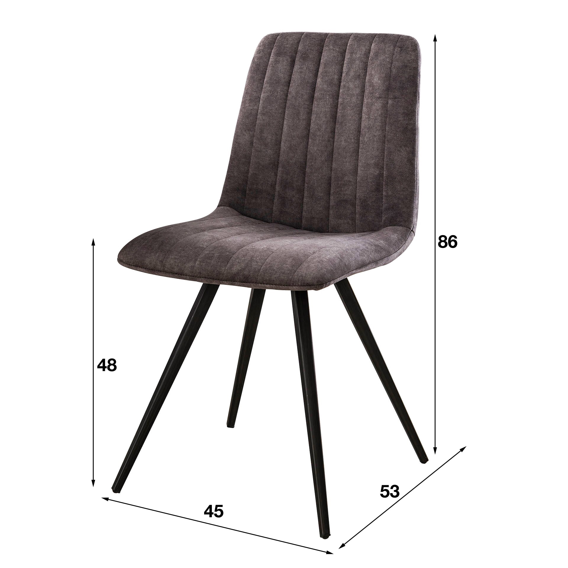 Eetkamerstoel 'Cora' Velvet, kleur Grijs