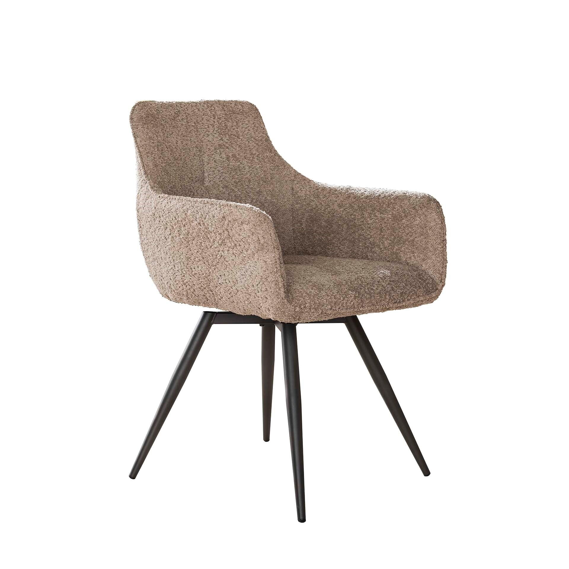 LifestyleFurn Draaibare Eetkamerstoel 'Evelia' Bouclé, kleur Zand