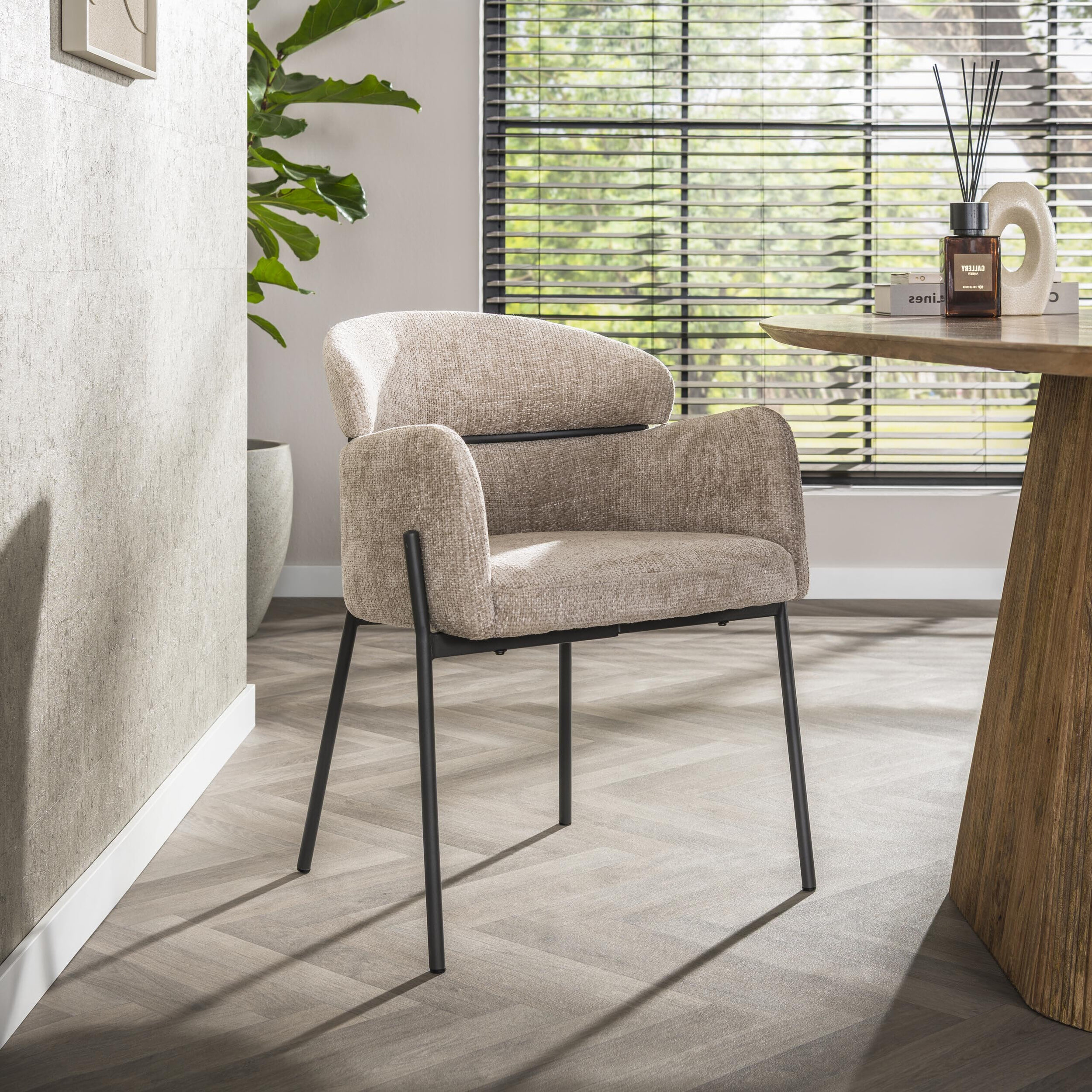 LifestyleFurn Eetkamerstoel 'Shallen' Geweven stof