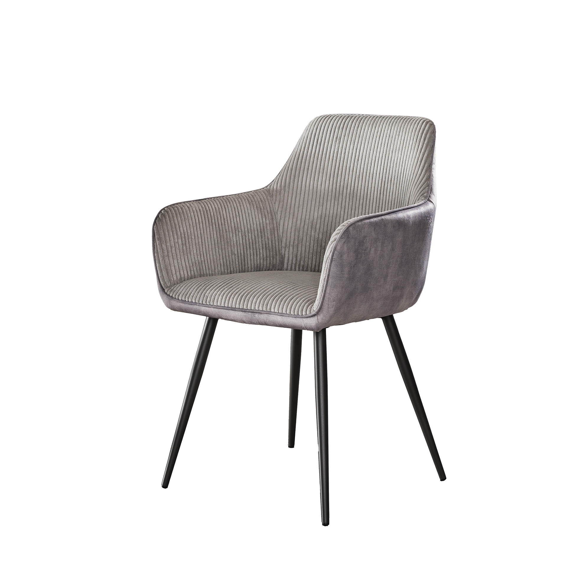 LifestyleFurn Eetkamerstoel 'Kerbi' Rib, kleur Zilver
