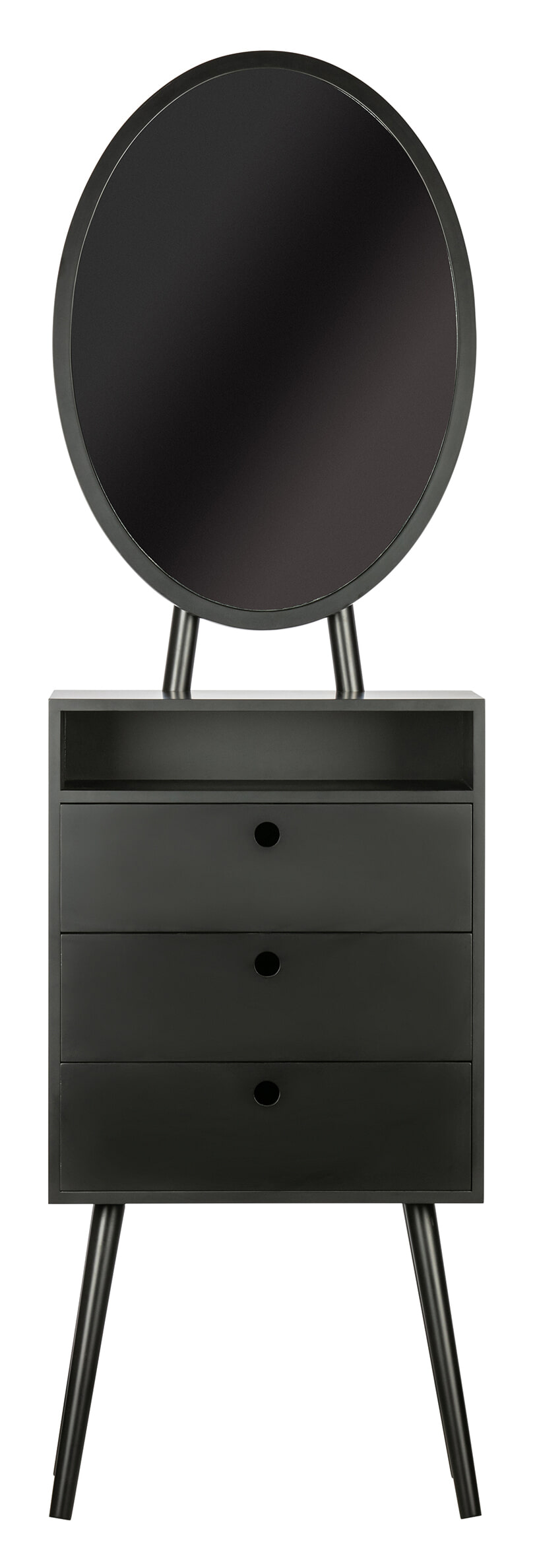 WOOOD Ladenkast 'Vanity' Met spiegel, kleur Zwart WOOOD Ladenkast 'Vanity' Met spiegel, kleur Zwart