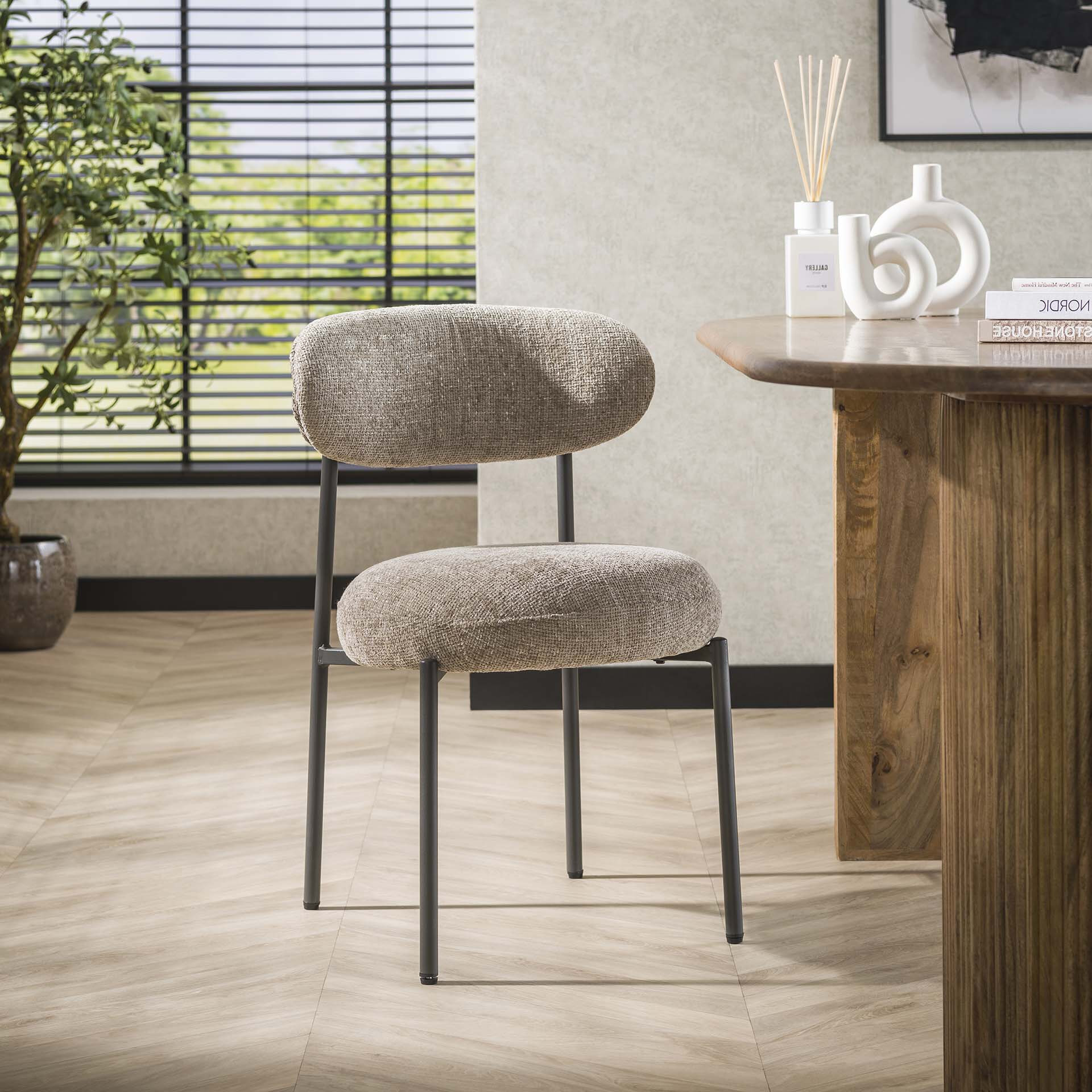 LifestyleFurn Eetkamerstoel Lawson Renegade stof - Zand