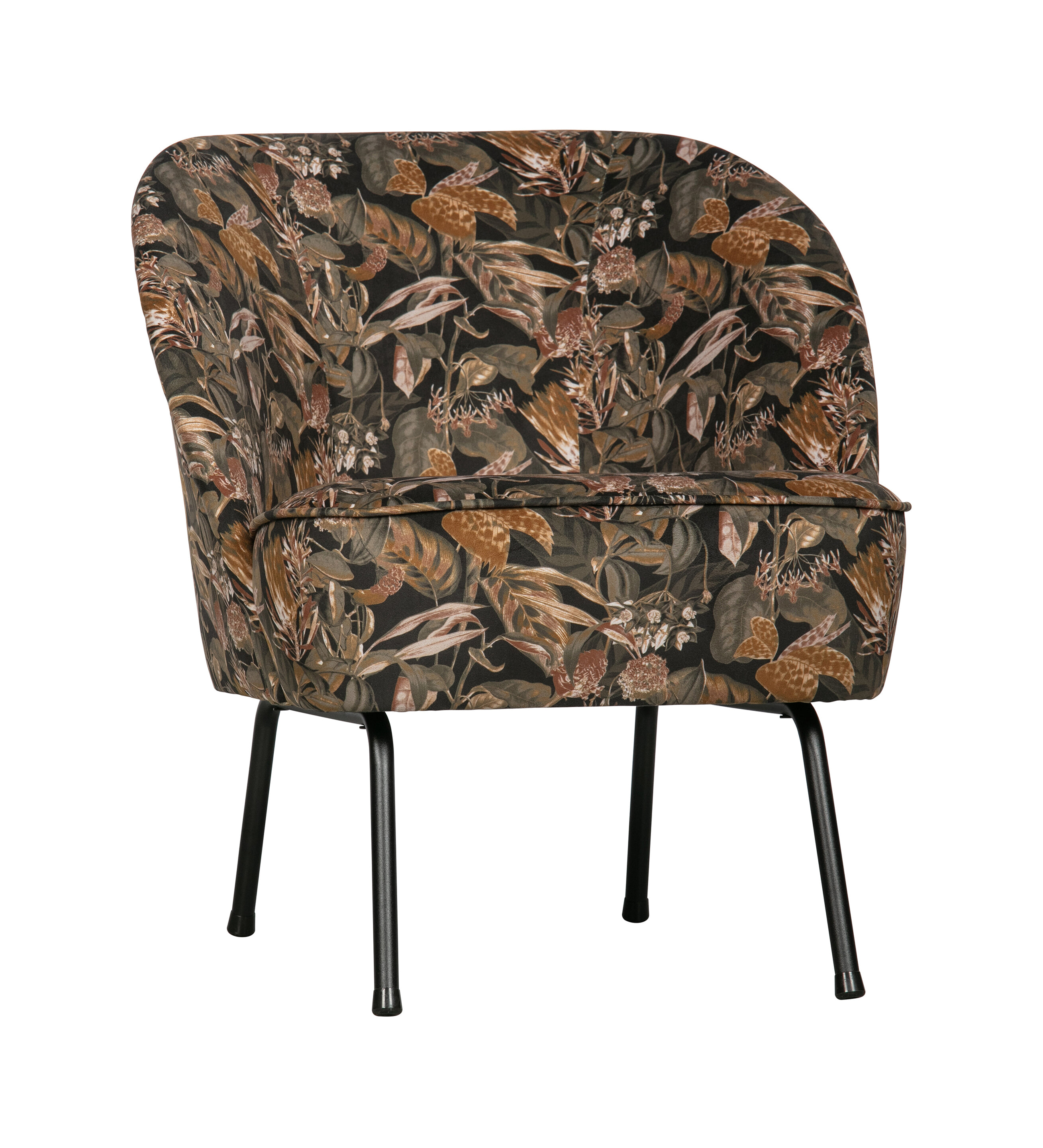 WOOOD Fauteuil 'Vogue' Velvet, kleur Bouquet Zwart
