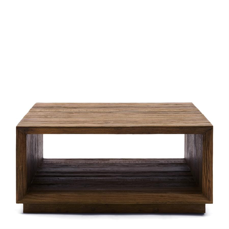 Rivièra Maison Vierkante Salontafel 'Mukaab' Eikenhout, 90 x 90cm