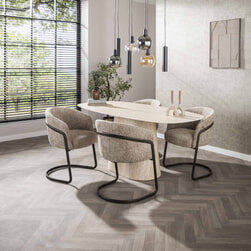 Lichtbruine Design Ovale MDF eettafels Lichtbruine Design Ovale MDF eettafels