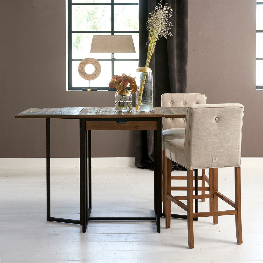 Rivièra Maison Uitschuifbare Bartafel 'Shelter Island' 74-122-170 x 95cm