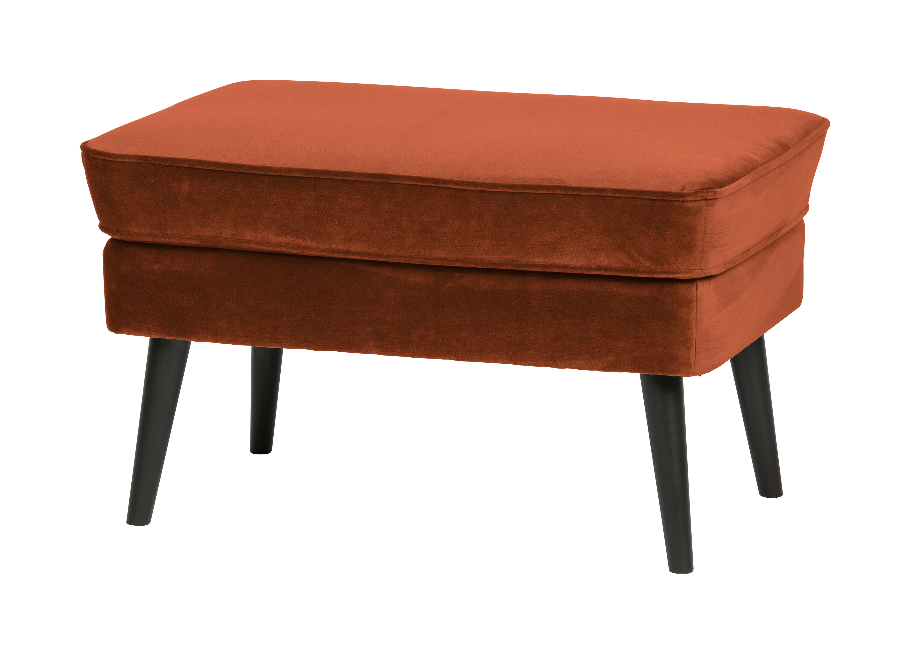 WOOOD Hocker 'Rocco' Velvet, kleur Roest WOOOD Hocker 'Rocco' Velvet, kleur Roest